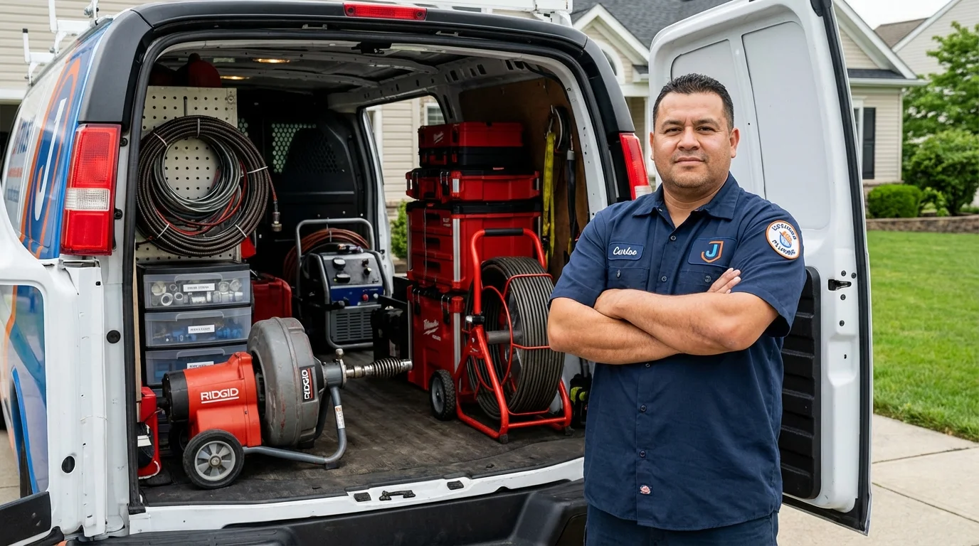 Professional drain cleaning equipment and Johns Plumbing LLC plumber in Hahira