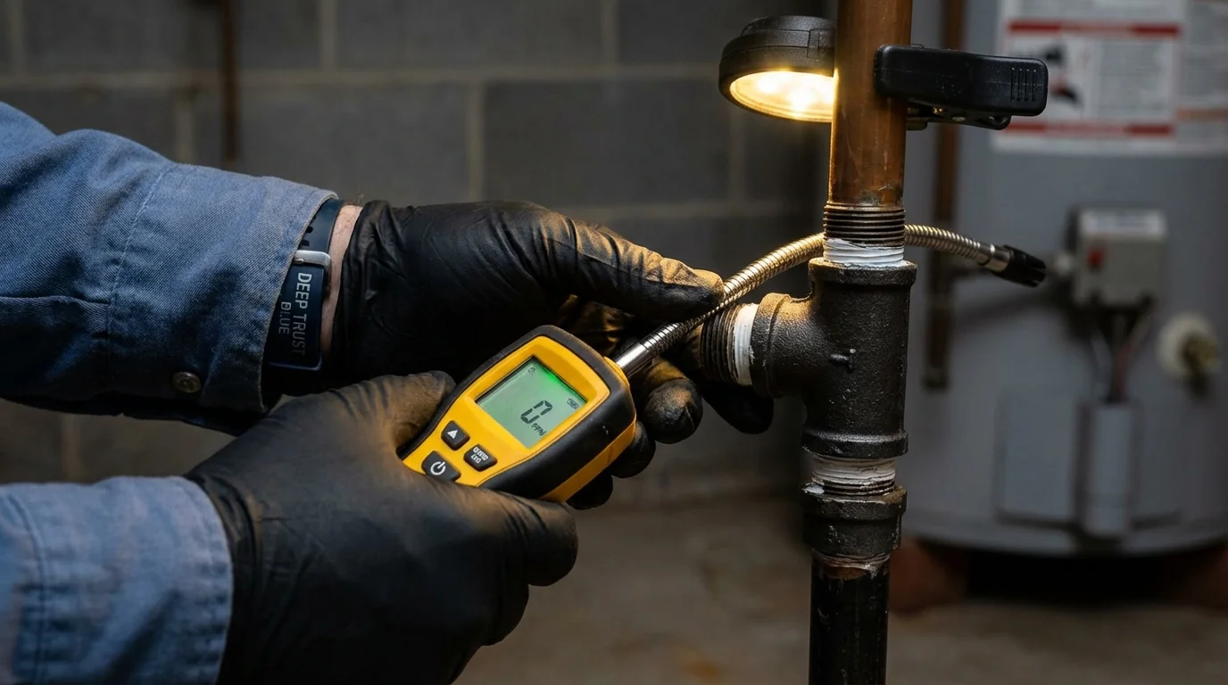 Gas leak detection with electronic sniffer by Johns Plumbing LLC in Hahira