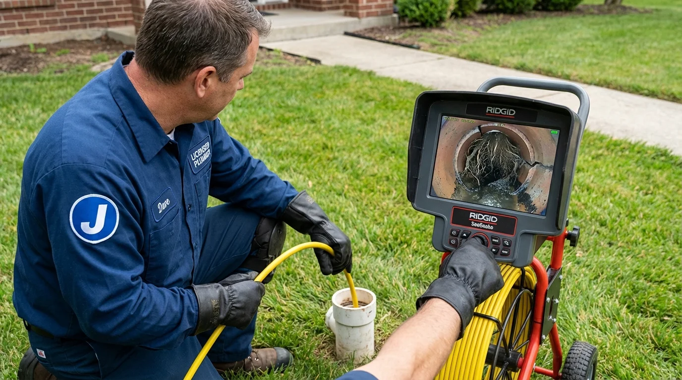 Sewer camera inspection being performed by Johns Plumbing LLC in Hahira